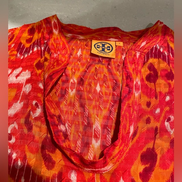 Tory Burch Silk Blend Printed LS Blouse - Picture 5 of 7